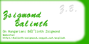 zsigmond balinth business card